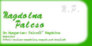 magdolna palcso business card